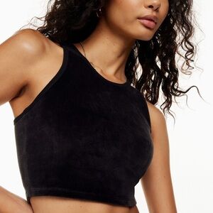 Aritzia Sunday Best Honor Cropped Tank Black Small Velour